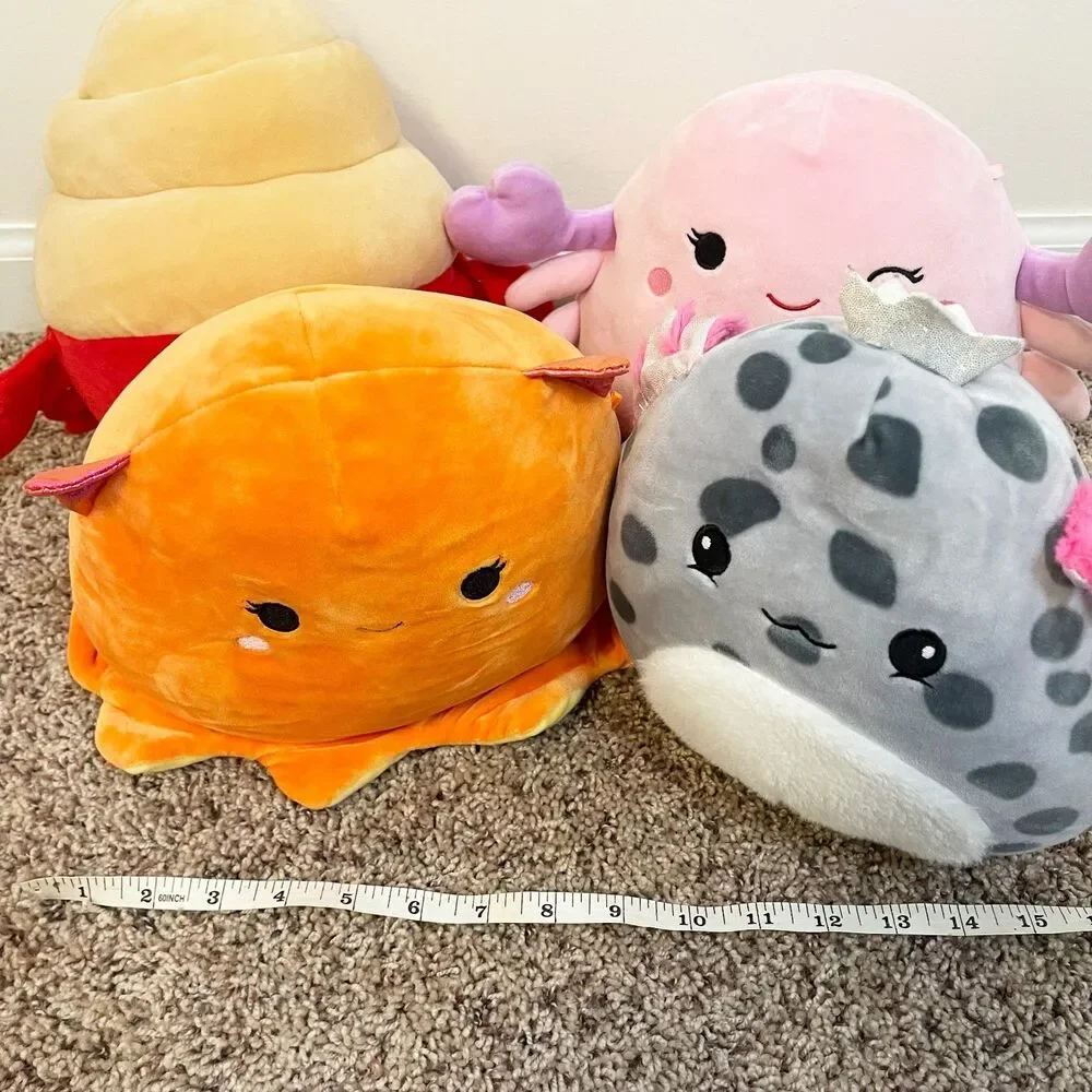 Squishmallows Sea Life Lot 4 Cosmina Indie Crab  Avana Axolotl Norbu Octopus 8